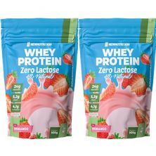 Kit 2X Whey Protein Zero Lactose All Natural - 900g Refil Morango - NewNutrition