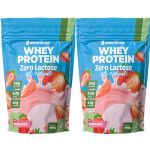 Kit 2X Whey Protein Zero Lactose All Natural - 900g Refil Morango - NewNutrition