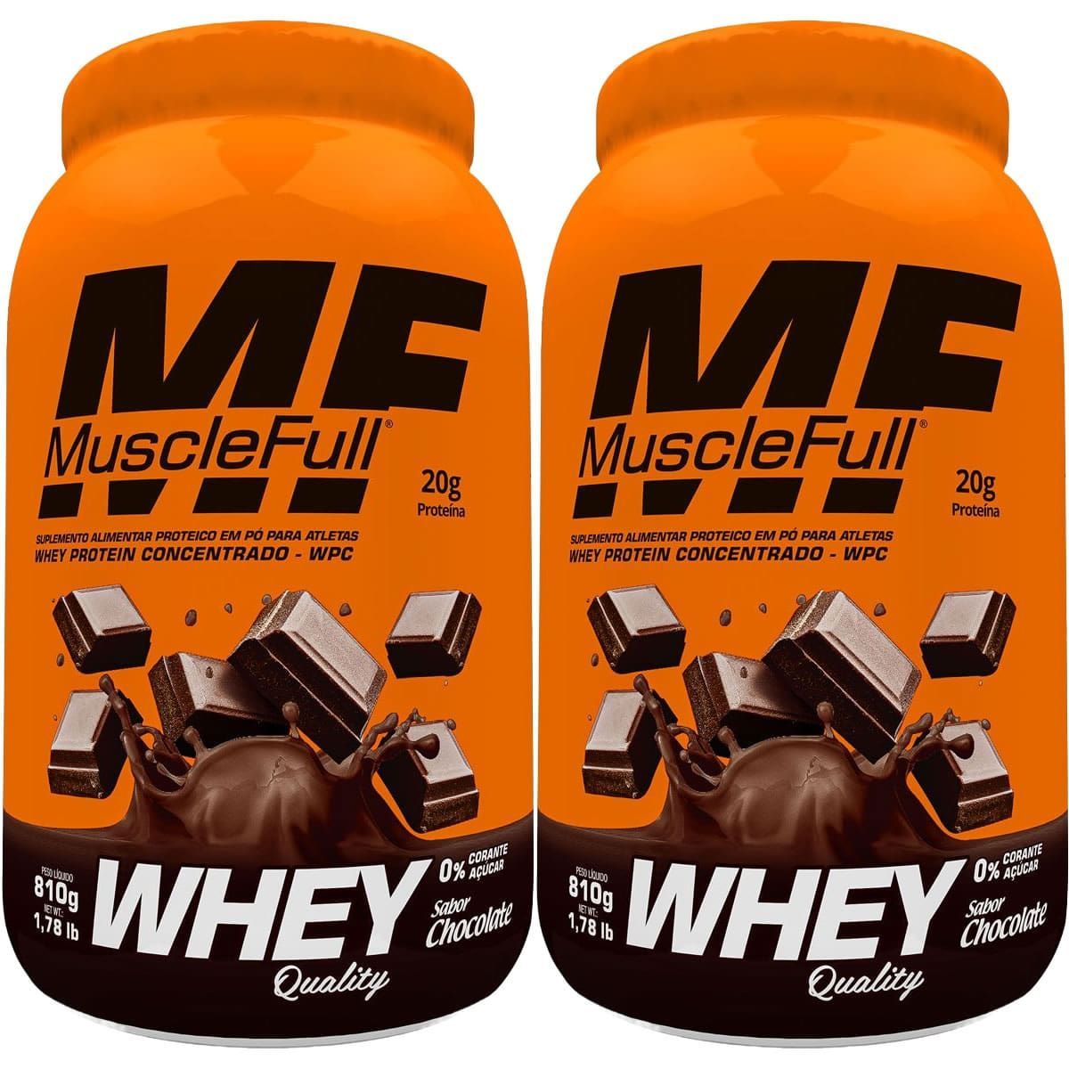 Kit 2X Whey Quality - 810g Chocolate - MuscleFull