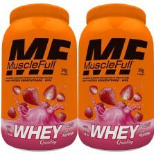 Kit 2X Whey Quality - 810g Morango - MuscleFull