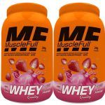 Kit 2X Whey Quality - 810g Morango - MuscleFull