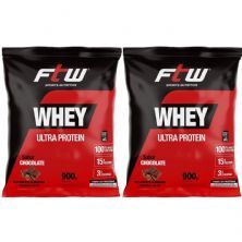 Kit 2X Whey Ultra Protein - 900g Refil Chocolate - FTW