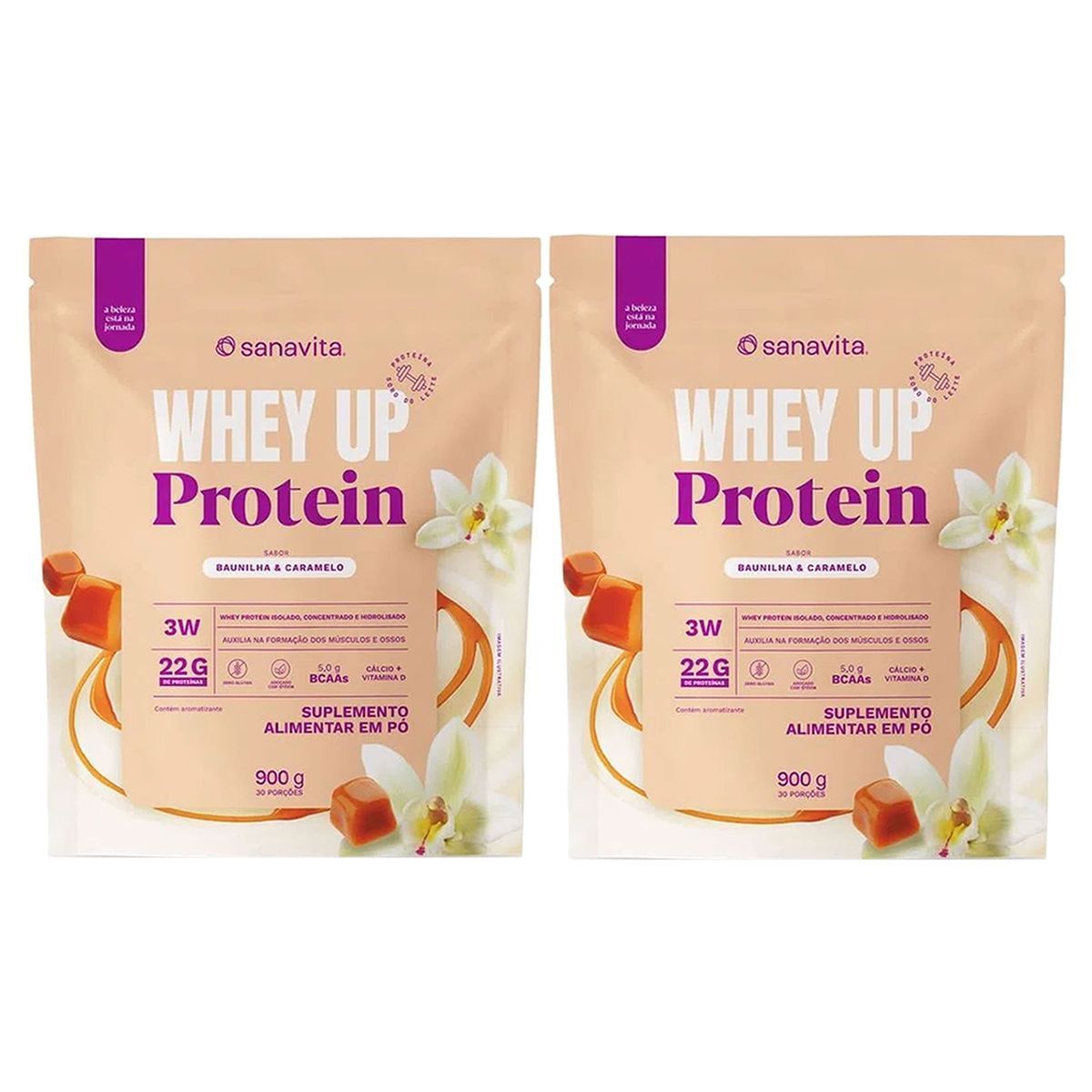Kit 2X Whey Up 3W - 900g Baunilha & Caramelo - Sanavita