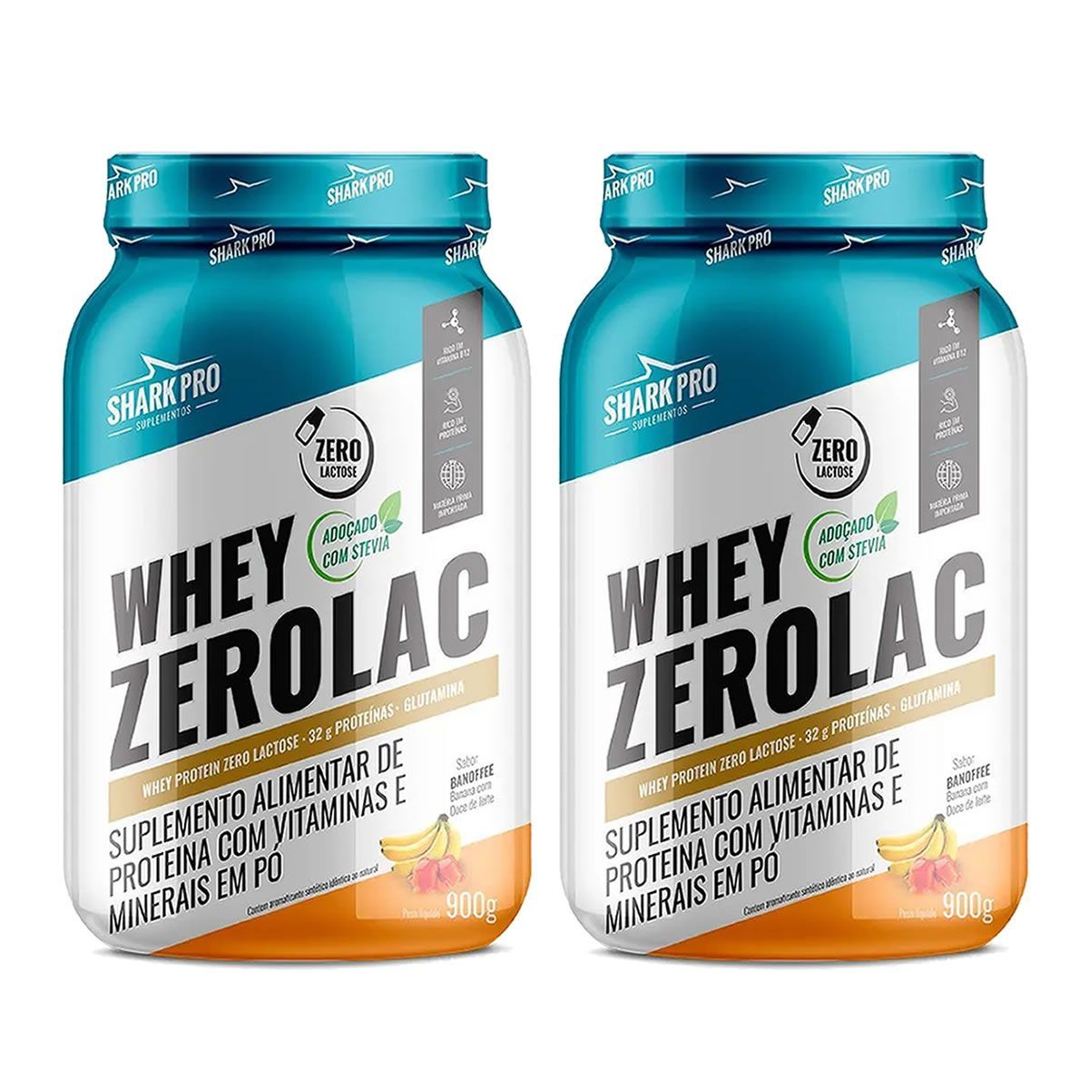 Kit 2X Whey ZeroLac - 900g Banoffee - Shark Pro