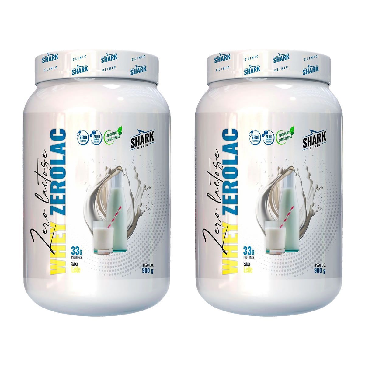 Kit 2X Whey ZeroLac - 900g Leitinho - Shark Clinic