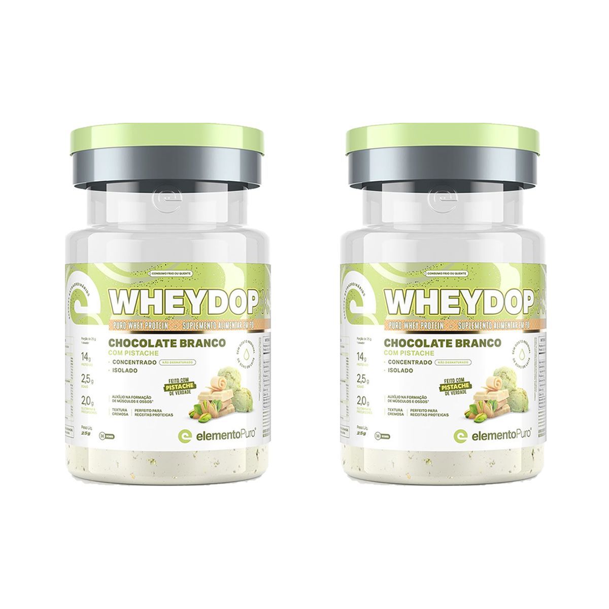 Kit 2X WheyDop - 25g Chocolate Branco com Pistache - ElementoPuro