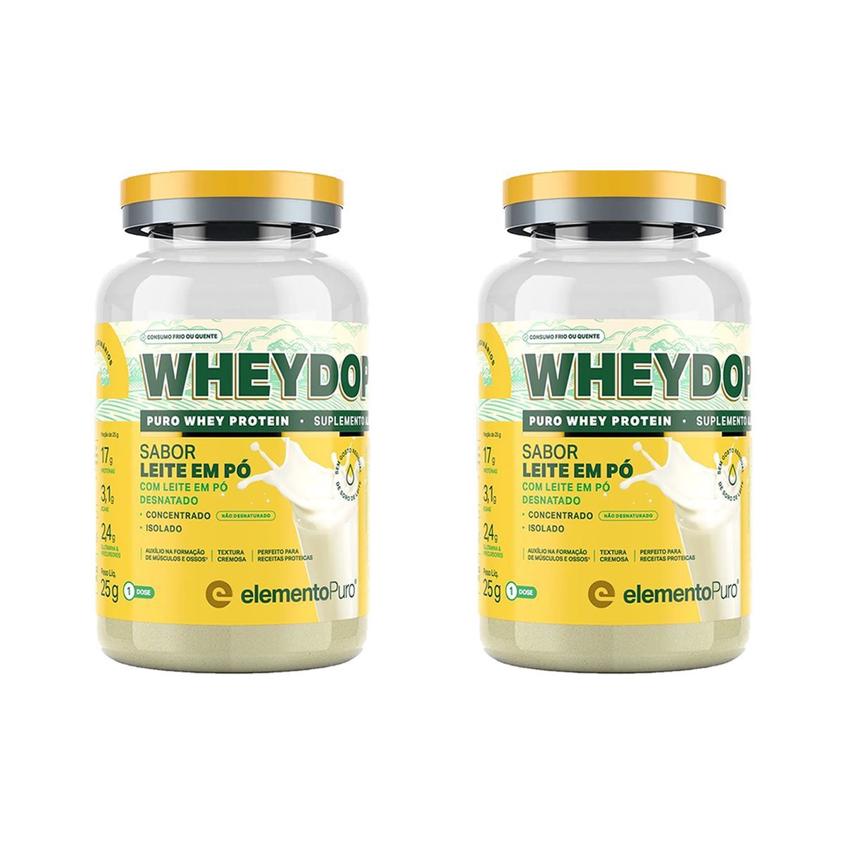 Kit 2X WheyDop X - 900g Leite em P� - ElementoPuro
