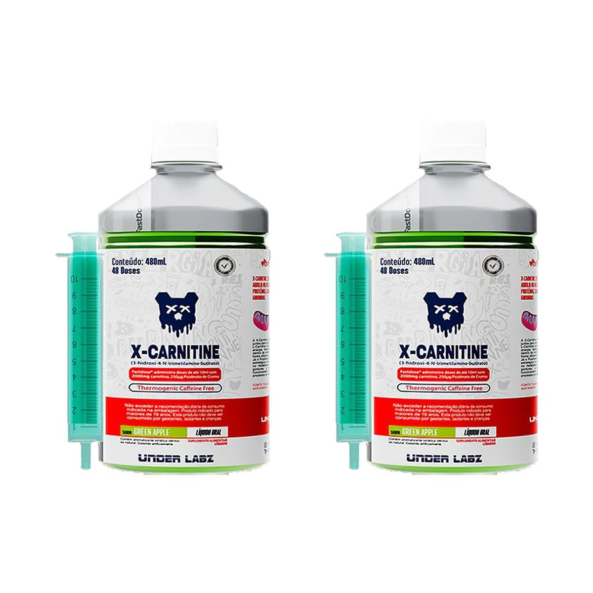 Kit 2X X-carnitine -�480ml Green Apple - Under Labz