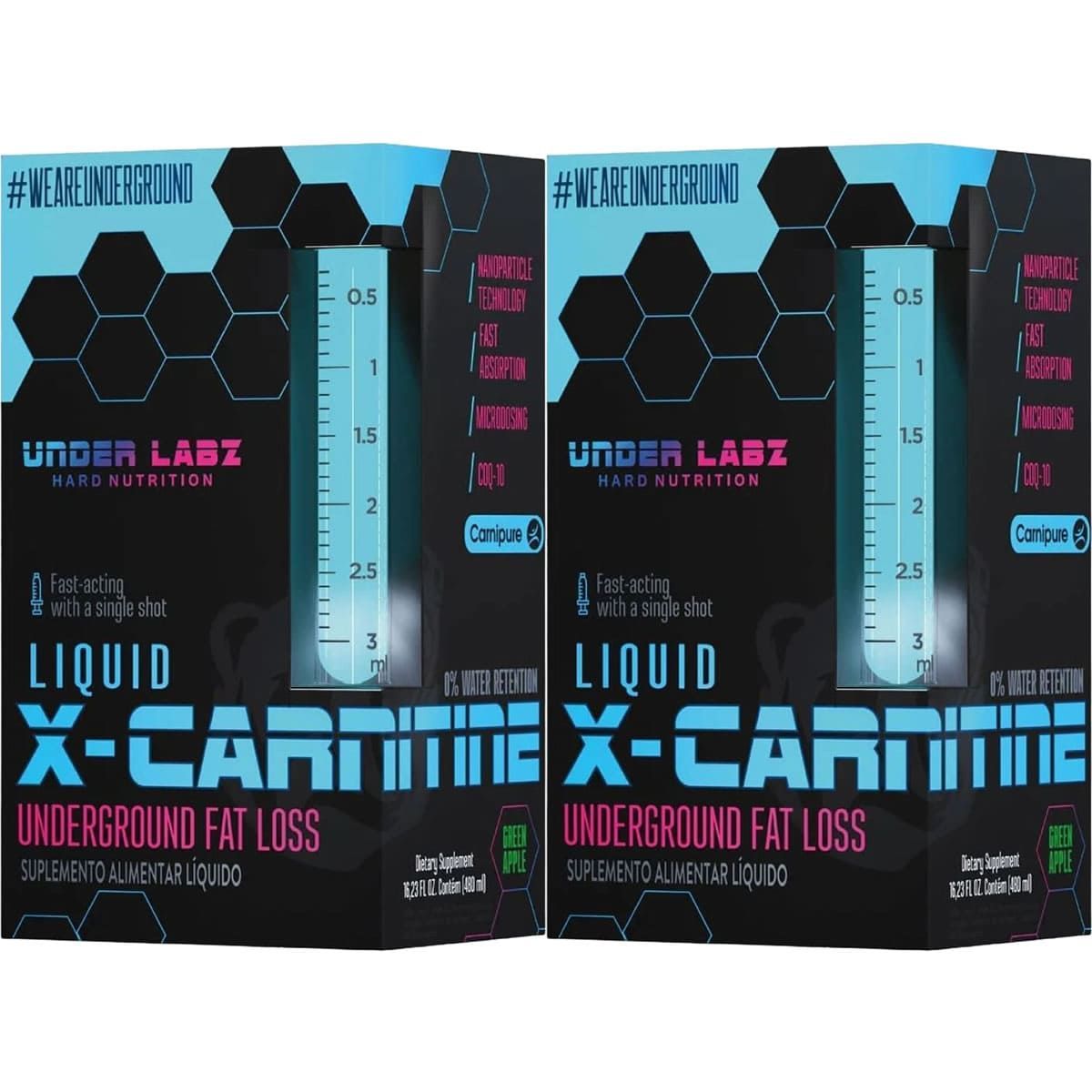 Kit 2X X-Carnitine - 480 ml Green Apple - Under Labz