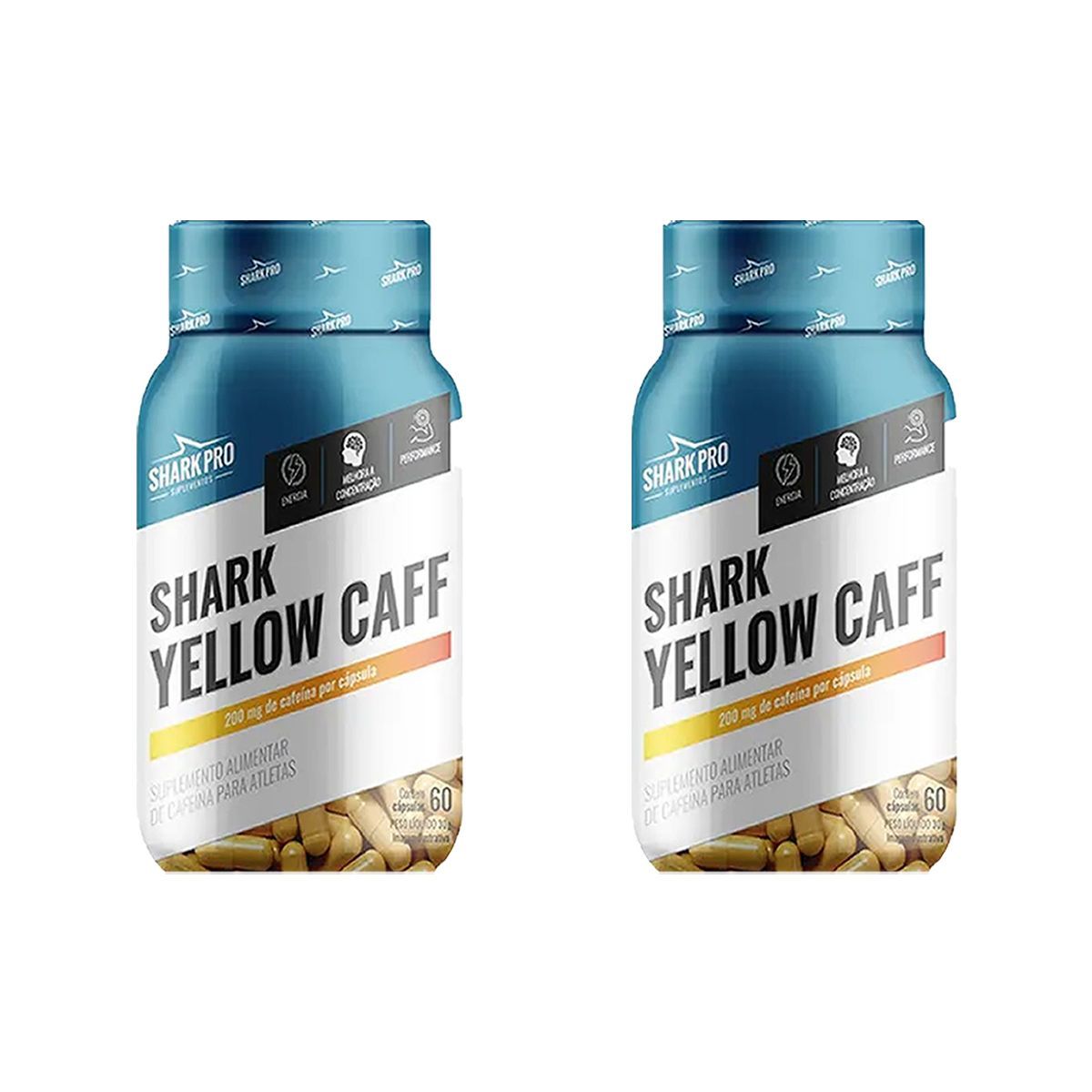 Kit 2X Yellow Caff - 60 c�psulas - Shark Pro