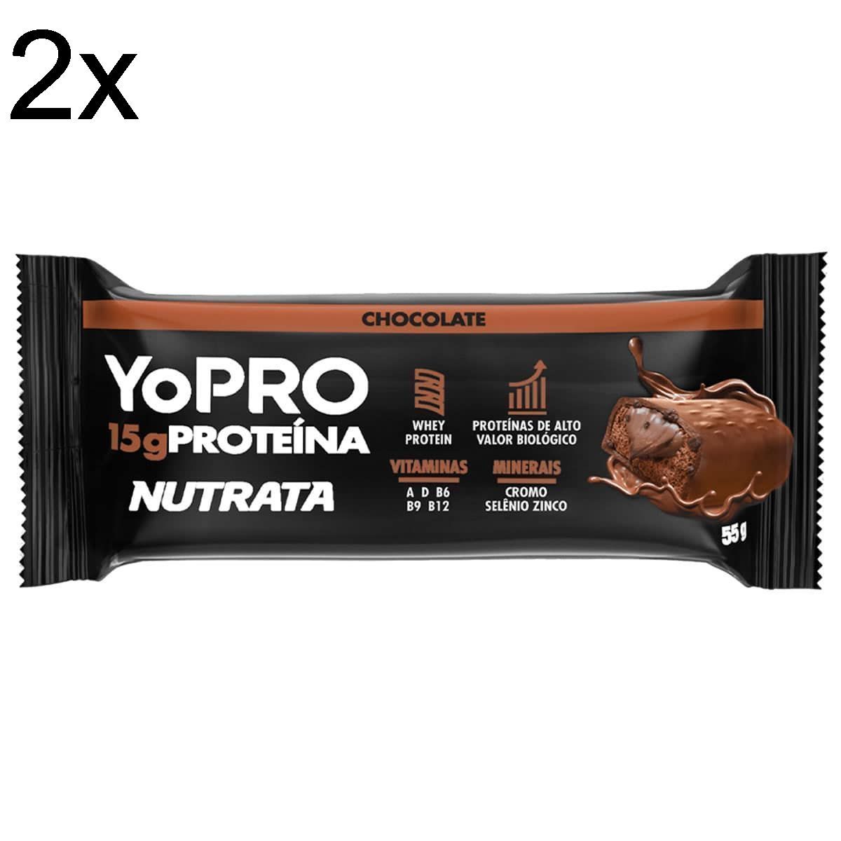 Kit 2X YoPRO - 1 Barra 55g Chocolate - Nutrata