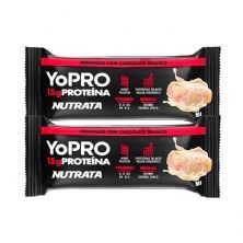 Kit 2X YoPRO - 1 Barra 55g Morango com Chocolate Branco - Nutrata