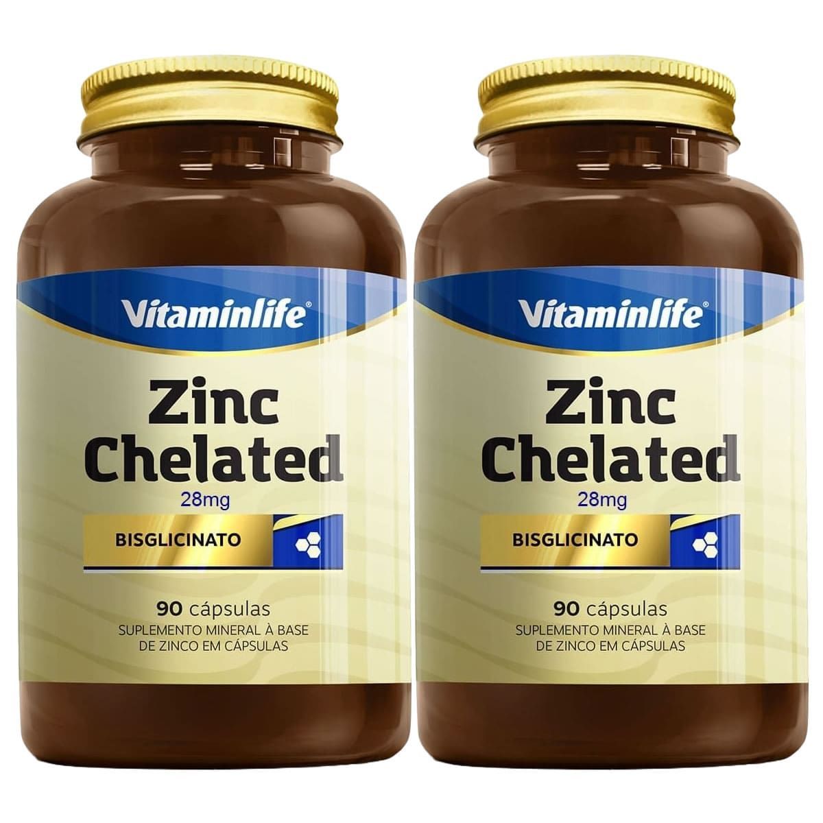 Kit 2X Zinc Chelated 28mg - 90 C�psulas - Vitam�nLife
