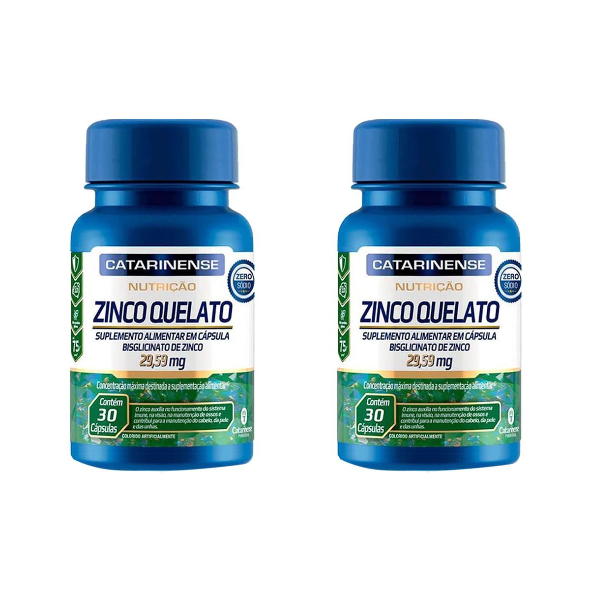 Kit 2X Zinco Quelato - 30 C�psulas - Catarinense Nutri��o