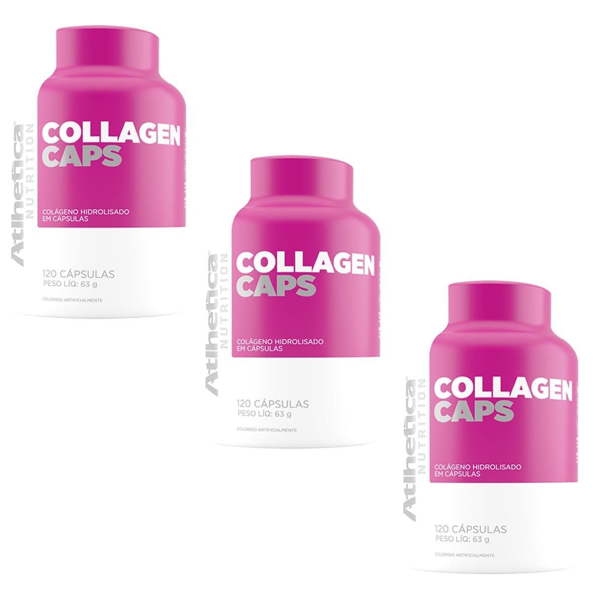 kit 3 Col�geno Hidrolisado Collagen Caps Ella Series - 120 C�psulas - Atlhetica