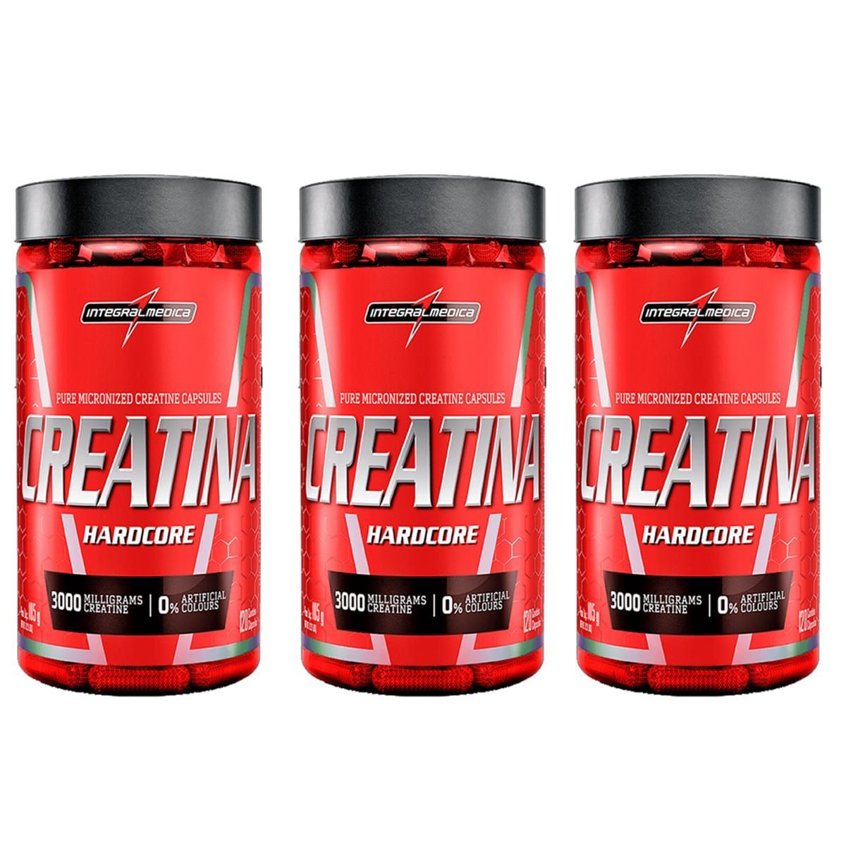 Kit 3 Creatina - 120 C�psulas - IntegralM�dica