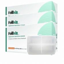 Kit 3 Follixin - 60 C�psulas + Porta Comprimidos - Iridium Labs