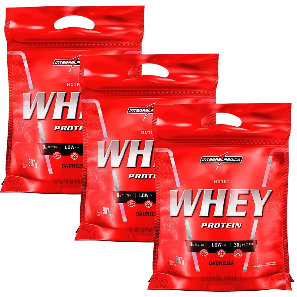 Kit 3 Nutri Whey Protein - Refil Baunilha 907g - Integralm�dica