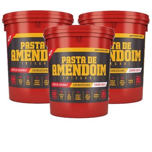Kit 3 Pasta Amendoim Integral - 1000g - BodyAction