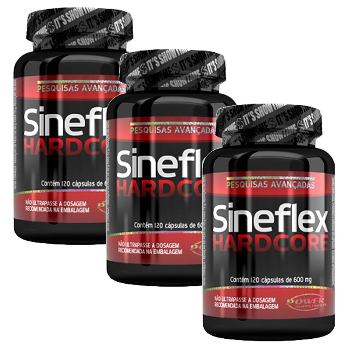 Kit 3 - Sineflex Hardcore 120 C�psulas - Power Supplements