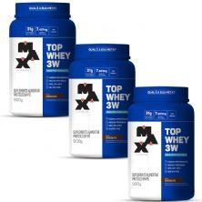 Kit 3 - Top Whey 3W - 900g Chocolate - Max Titanium