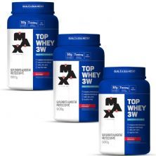 Kit 3 - Top Whey 3W - 900g Morango - Max Titanium