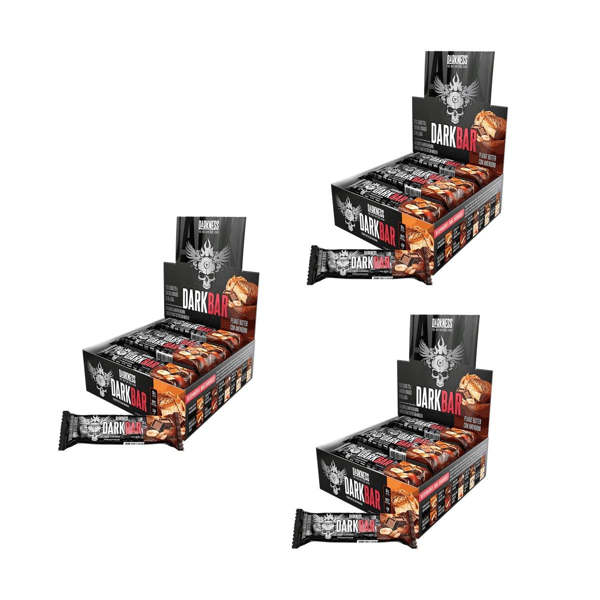 Kit 3 Whey Bar Darkness - 8 Unidades 90g Peanut Butter/Amendoin - IntegralM�dica