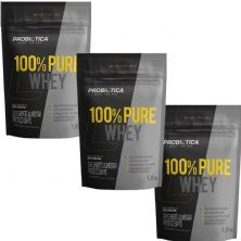 Kit 3X 100% Pure Whey - 1800g Refil Baunilha - Probiotica