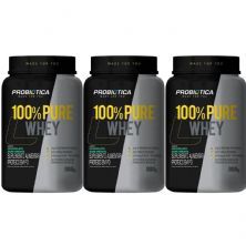 Kit 3X 100% Pure Whey - 900g Chocolate C/ Menta - Probi�tica