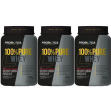 Kit 3X 100% Pure Whey - 900g Iogurte com Morango - Probiotica