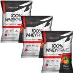 Kit 3X 100% Whey Prime - 900g Refil Morango - BodyAction