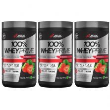 Kit 3X 100% Whey Prime Concentrado - 900g Morango - BodyAction