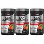 Kit 3X 100% Whey Prime Concentrado - 900g Morango - BodyAction