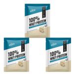 Kit 3X 100% Whey Protein - 1 Sach� 40g Chocolate Branco - Shark Pro