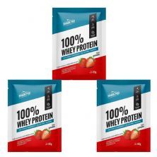Kit 3X 100% Whey Protein - 1 Sach� 40g Morango - Shark Pro