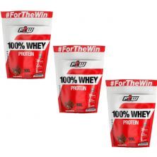 Kit 3X 100% Whey Protein - 900g Refil Chocolate - FTW