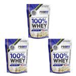 Kit 3X 100% Whey Quality Concentrate Protein - 900g Refil Leite Nino - Profit