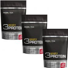 Kit 3X 3 Whey Protein - 825g Morango - Probi�tica