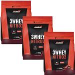 Kit 3X 3Whey Nitro 2 - 900g Refil Chocolate - New Millen