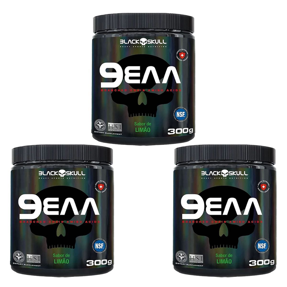 Kit 3X 9EAA - 300g Lim�o - Black Skull