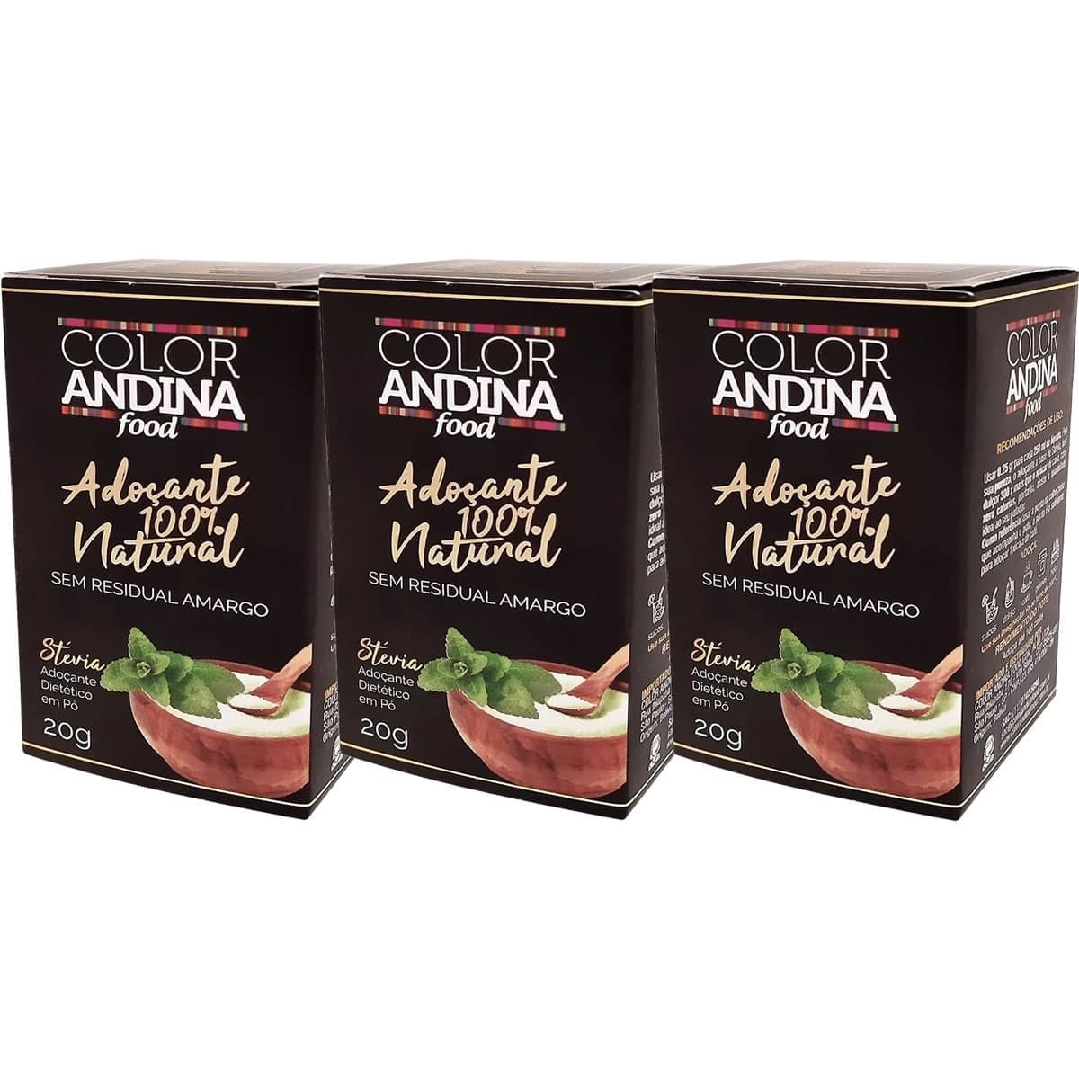 Kit 3X Ado�ante 100% Natural - 20g - Color Andina