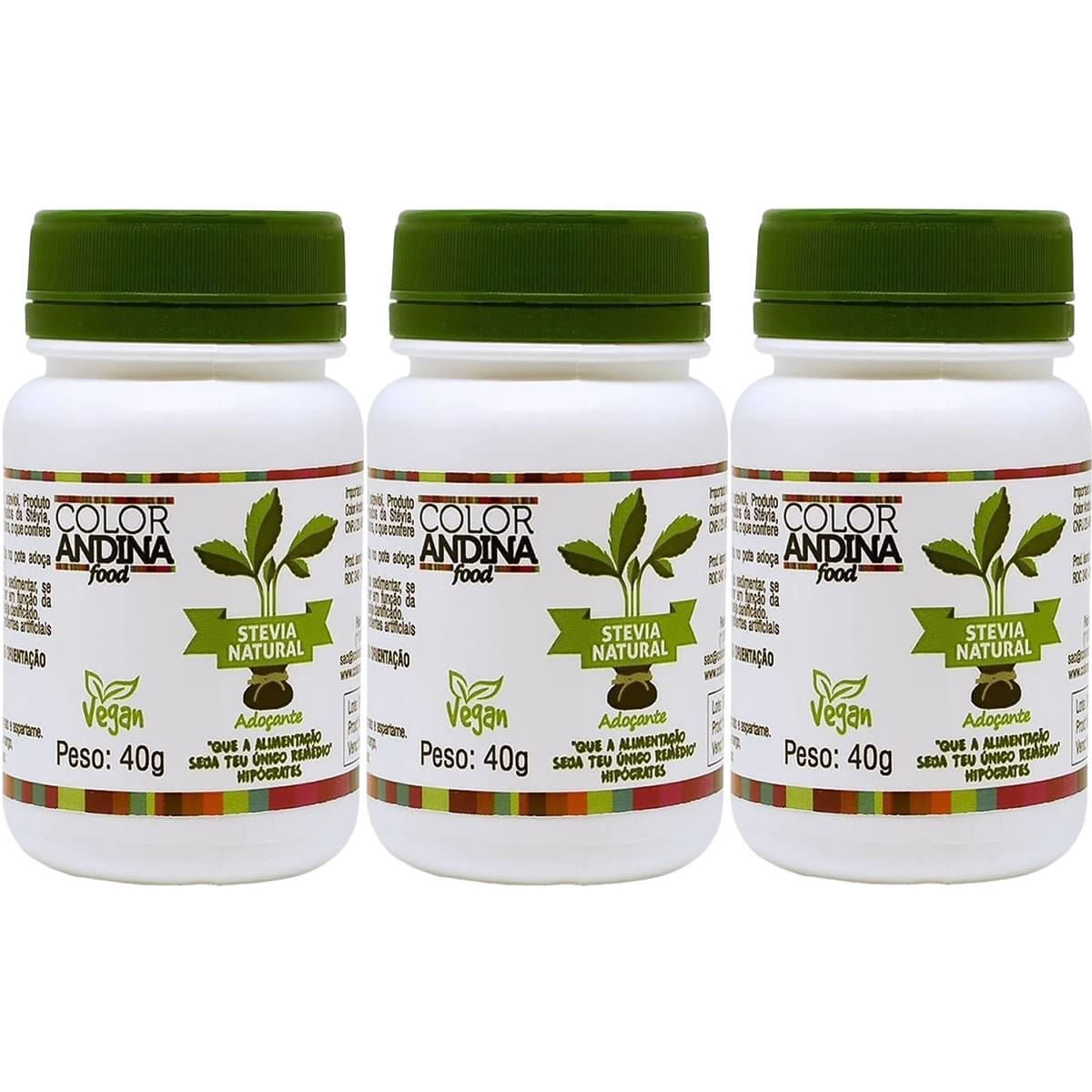Kit 3X Ado�ante 100% Natural - 40g - Color Andina
