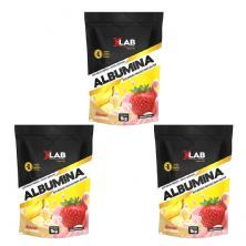 Kit 3X Albumina - 1000g Morango com Banana - X-Lab
