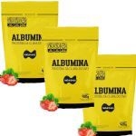 Kit 3X Albumina - 420g Refil Morango - Naturovos