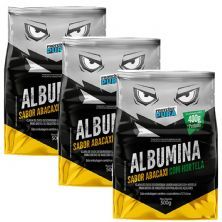 Kit 3X Albumina - 500g Abacaxi com Hortel� - Prote�na Pura