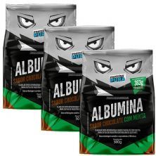 Kit 3X Albumina - 500g Chocolate com Menta - Prote�na Pura