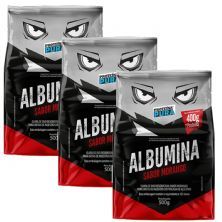 Kit 3X Albumina - 500g Morango - Prote�na Pura