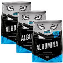 Kit 3X Albumina - 500g Sabor Natural - Prote�na Pura