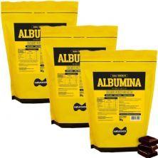 Kit 3X Albumina Refil - 1000g Chocolate - Naturovos