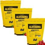 Kit 3X Albumina Refil - 1000g Morango - Naturovos